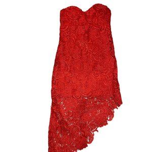 Red Lacey Prom Dress